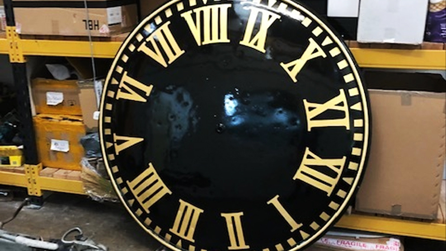 church clock dial restoration