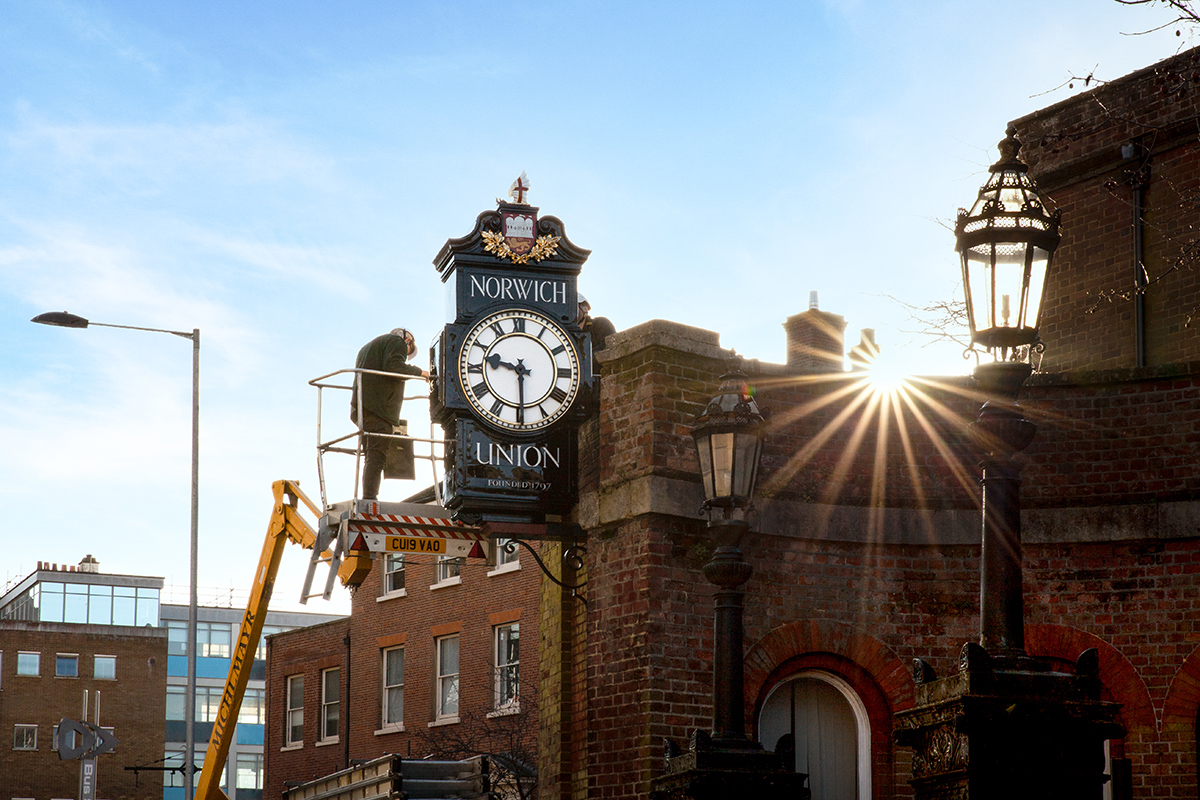 norwich union town clock restoration
