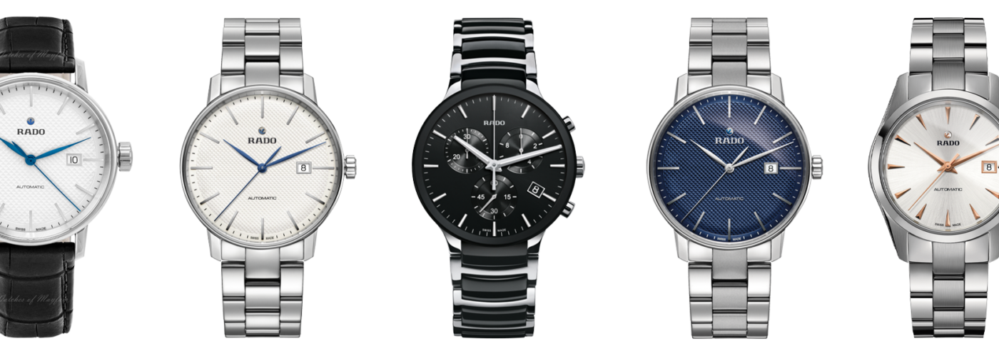 A selection of Rado brand watches